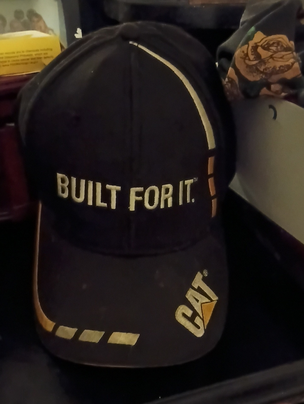 Jellycat Black and Gold 'Built For It' CAT Logo Baseball Cap